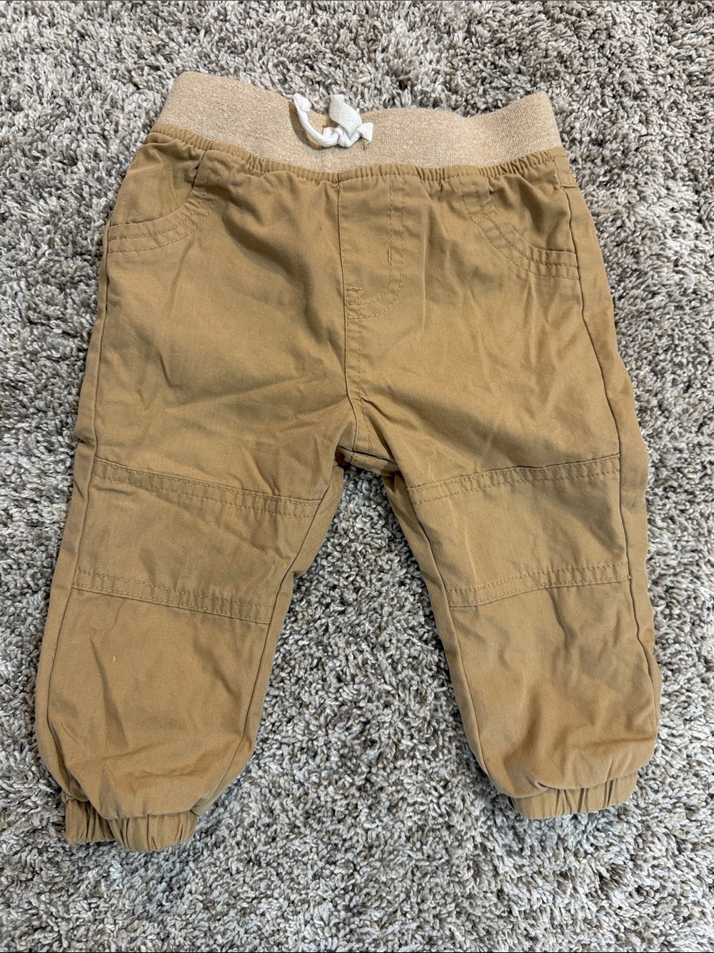 Cat & Jack Tan Elastic Waist lined Jogger Pants Size 6-9 months